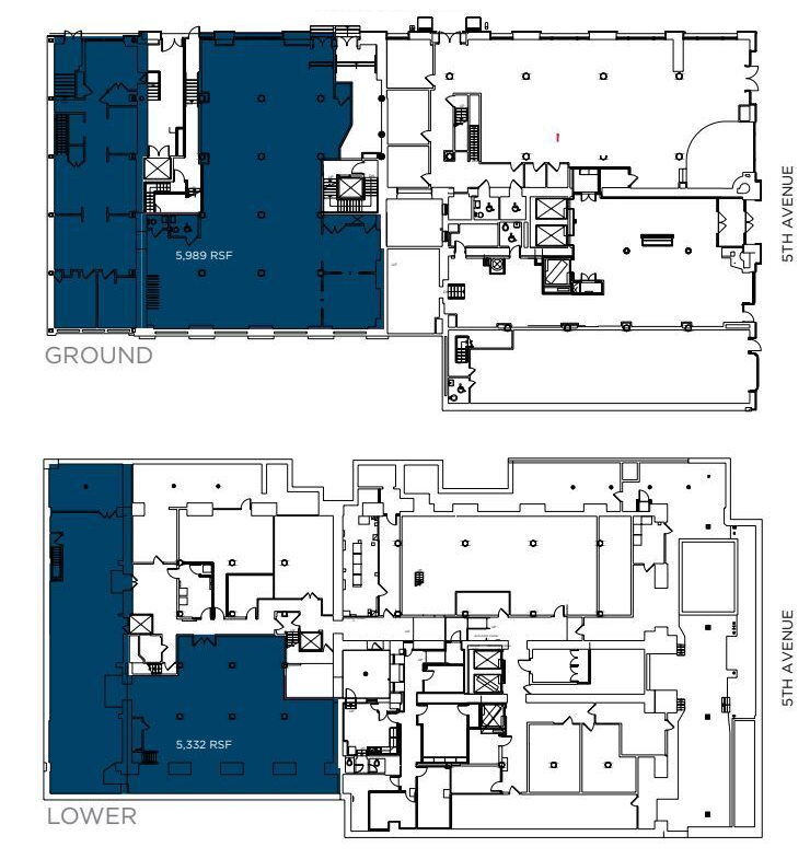 Fifth Ave, Chelsea, Showroom or Fitness Space For Lease 5,300 - 5,800 SF