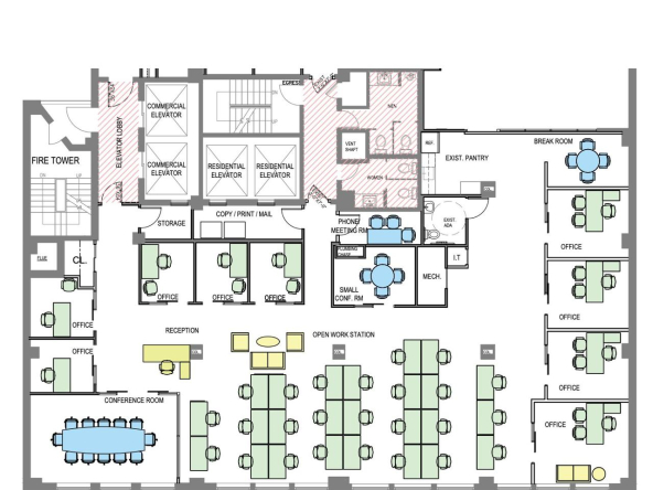 W 39th St, Garment District, Fully Built & Furnished Office Space For Rent 5,750 SF